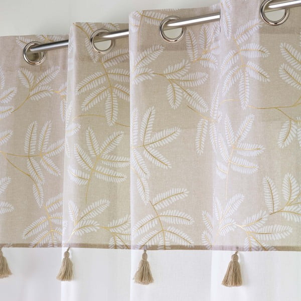 Balts/bēšs aizkars no kokvilnas maisījuma 140x240 cm Altea – douceur d'intérieur-image-2