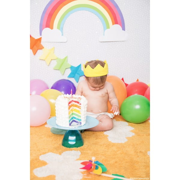 Sinepju dzeltens mazgājams/ar rokām darināts kokvilnas bērnu paklājs 120x160 cm Clouds Mustard – Lorena Canals-image-3