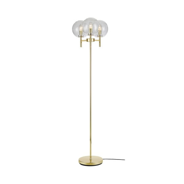 Zelta krāsas brīvi stāvoša lampa Markslöjd Crown Floor 3L, augstums 1,47 cm