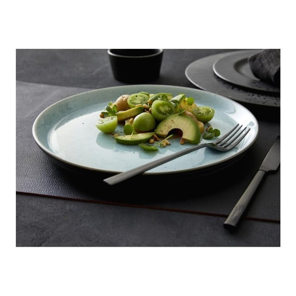 Gaiši pelēks akmensmasas šķīvis ø 27 cm Grey/Light Blue – Bitz-image-2