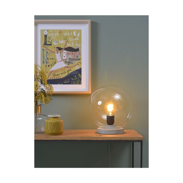 Pelēka stāvlampa ar stikla abažūru (augstums 32 cm) Warsaw – it's about RoMi-image-2