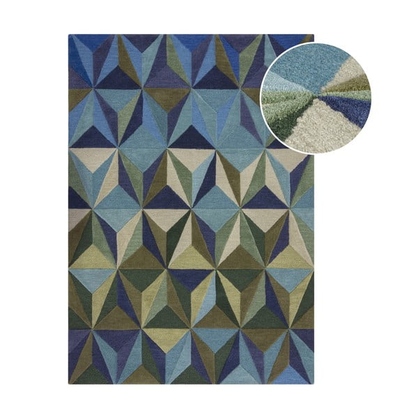 Zils vilnas paklājs 120x170 cm Reverie – Flair Rugs