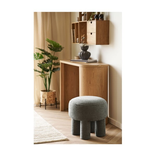 Tumši pelēks pufs no šenila auduma Canberra – House Nordic-image-1