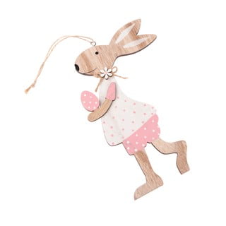 Piekarināms dekoratīvs zaķis no koka Dakls Pink Dress