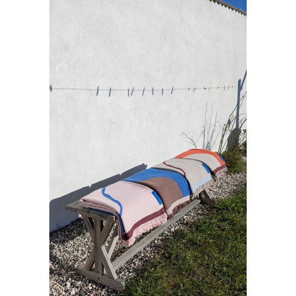 Bordo/zils atpūtas pleds no pārstrādātas kokvilnas 130x175 cm Studio – Mette Ditmer Denmark-image-1