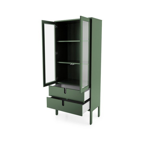 Tumši zaļa vitrīna Tenzo Uno, platums 76 cm-image-4
