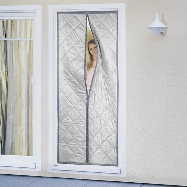 Pelēks/sudraba krāsas siltumizolējošs aizkars durvīm 90x200 cm – Maximex-image-2