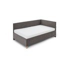 Antracīta pelēka polsterēta stūra bērnu gulta ar veļas kasti ar redelēm 90x200 cm Cool – Meise Möbel