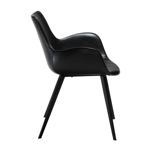 Melns mākslīgās ādas dekorss ēdamistabas krēsls ar roku balstiem DAN-FORM Denmark Hype-image-3