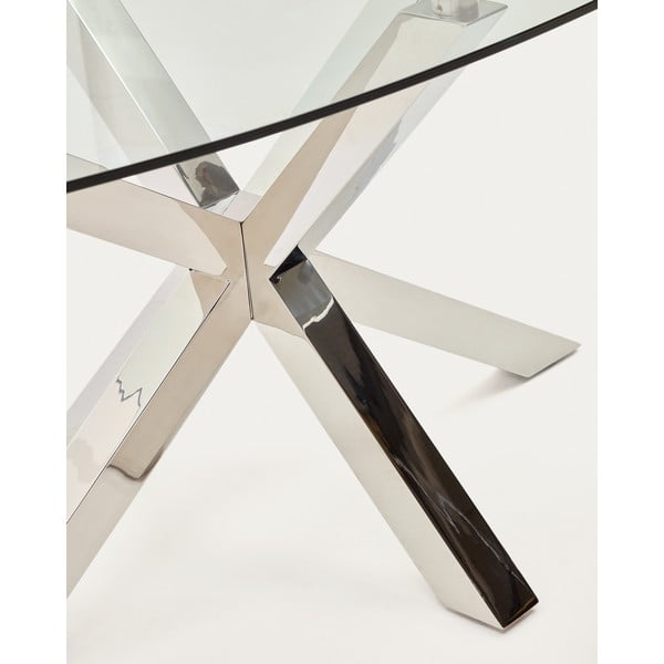 Ēdamgalds ar stikla galda virsmu 100x200 cm Argo – Kave Home-image-1