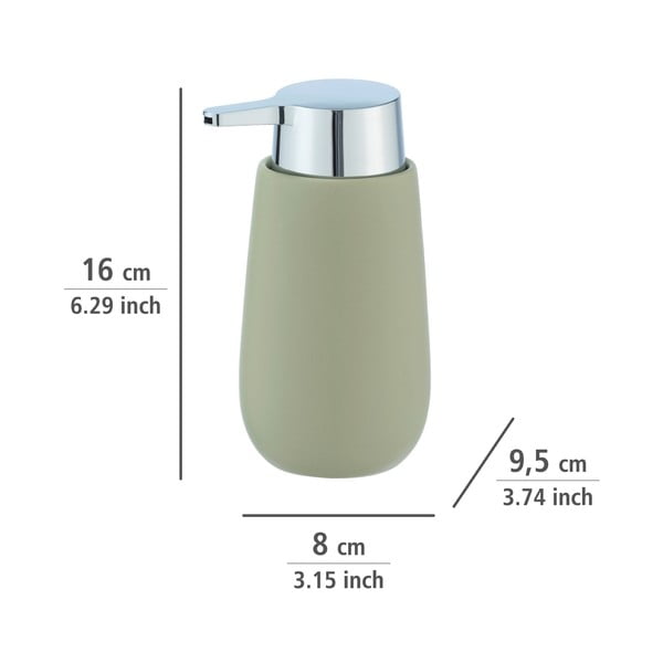 Zaļš keramikas ziepju dozators Wenko Badi-image-3