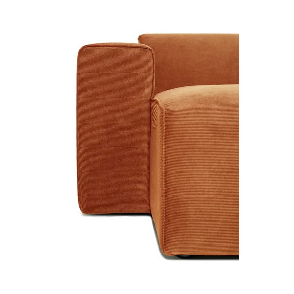 Oranžs velveta U veida stūra moduļu dīvāns Scandic Sting, kreisais stūris-image-4