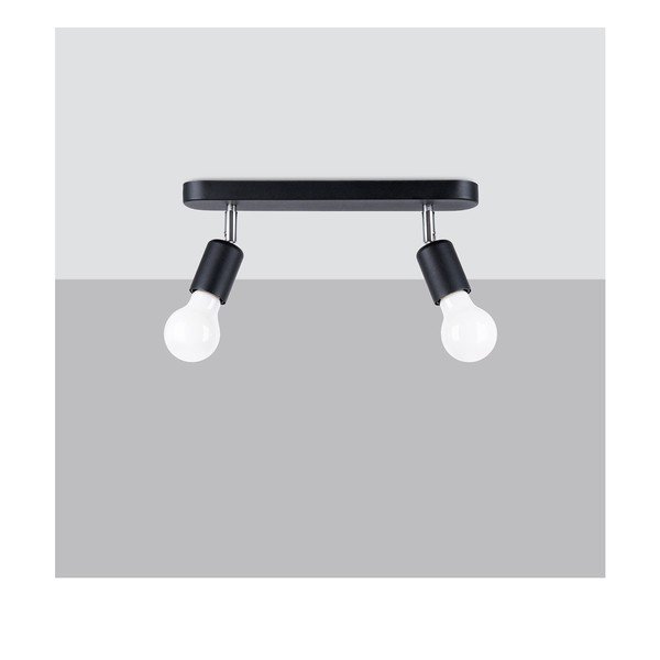 Melna metāla griestu lampa ø 6 cm Brando – Sollux-image-2