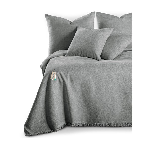 Pelēks gultas pārklājs no šenila 220x240 cm Talo – Filumi