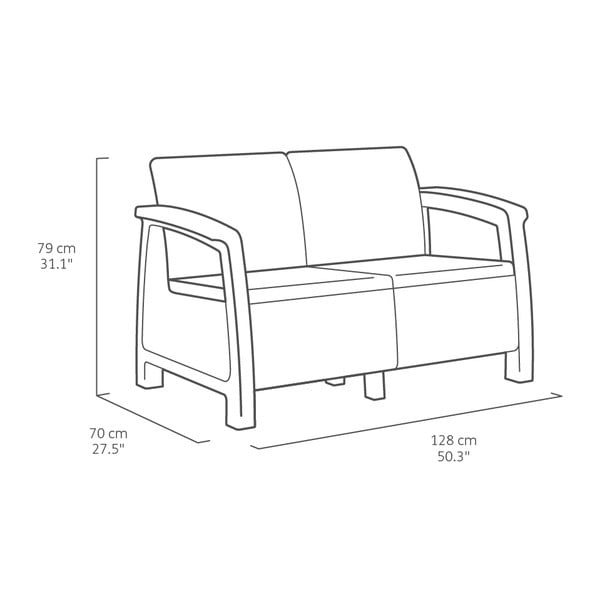 Tumši pelēks dārza atpūtas komplekts 4 personām Corfu – Keter-image-2
