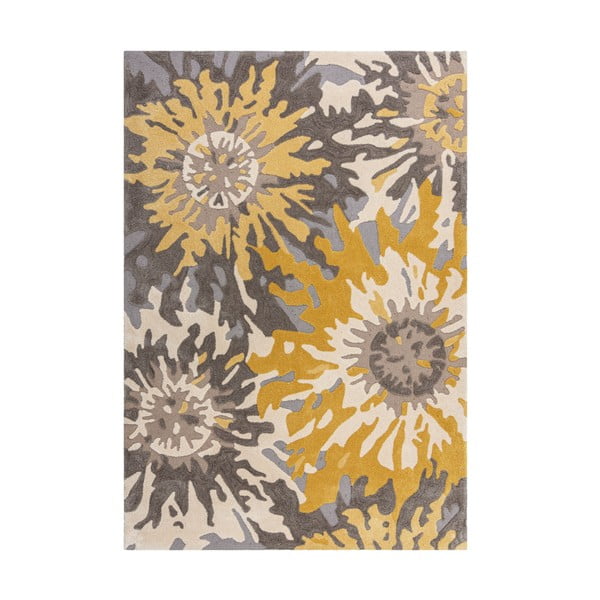Pelēki dzeltens paklājs Flair Rugs Soft Floral, 160 x 230 cm