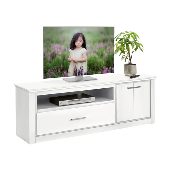 Balts TV galdiņš no priedes koka 160x55 cm Celia – Støraa-image-2