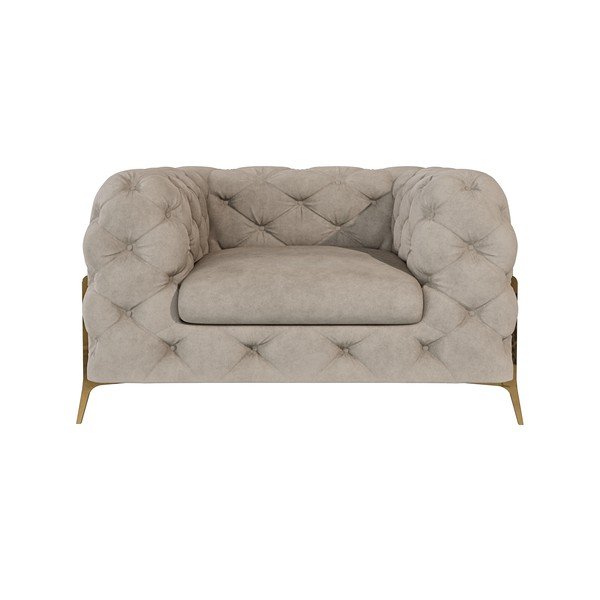 Pelēkbēšs samta atpūtas krēsls Chelsea Bis – Ropez-image-2