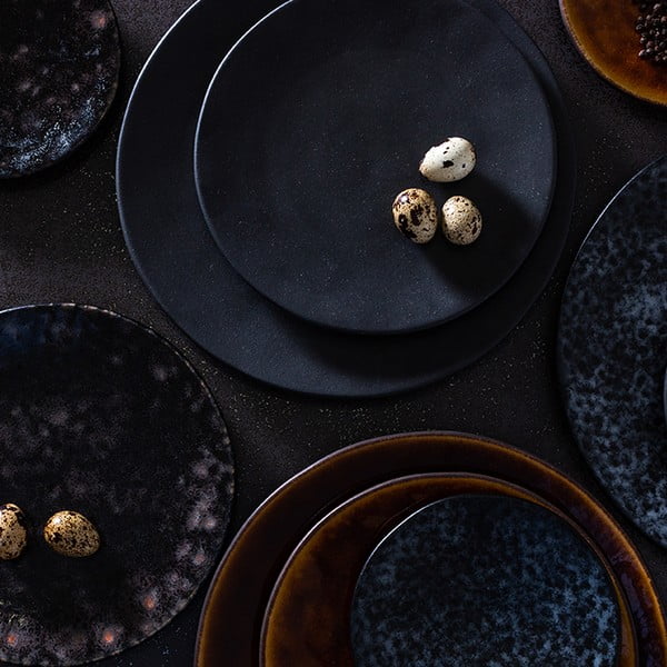 Melns/pelēks deserta māla šķīvis ø 22 cm Roda – Costa Nova-image-1