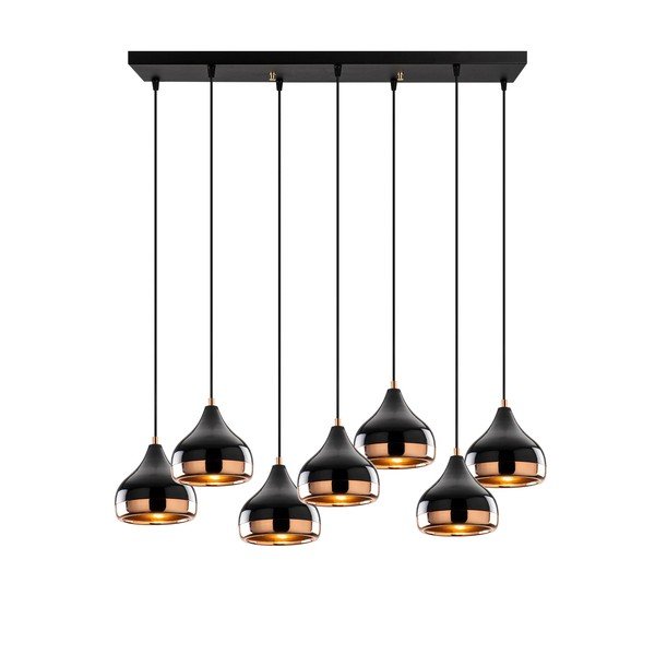 Melna/vara krāsas piekaramā lampa ar metāla abažūru Yildo – Opviq lights-image-2
