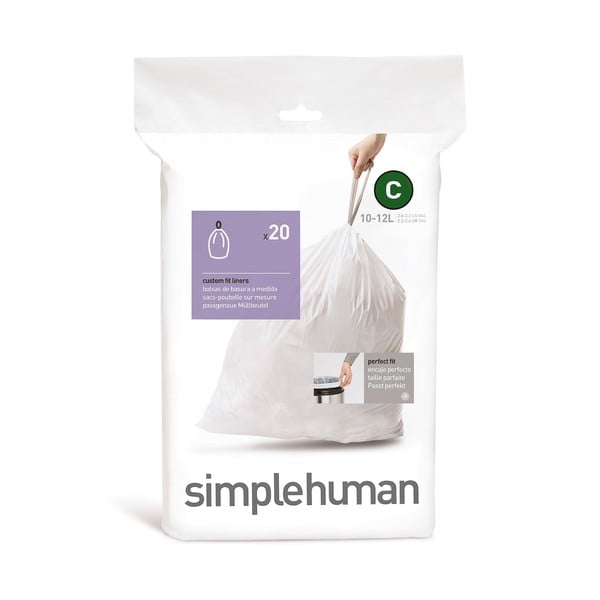 Savelkami atkritumu maisi (20 gab.) 12 l C – simplehuman