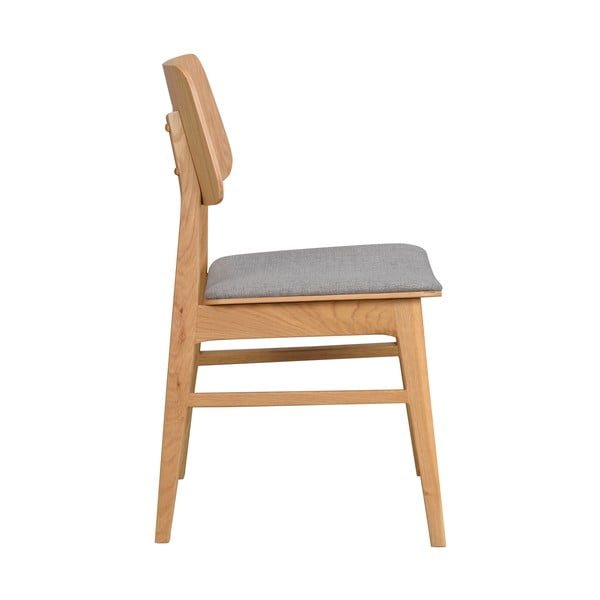 Gaiši brūns ēdamistabas krēsls ar gaiši pelēku sēdekli Rowico Nagano-image-3