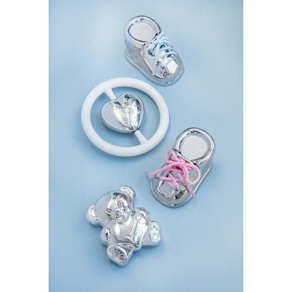 Spīdīgas sudraba krāsas metāla kastīte pirmajam zobam 6x4x4 cm Shoe  – Zilverstad-image-1