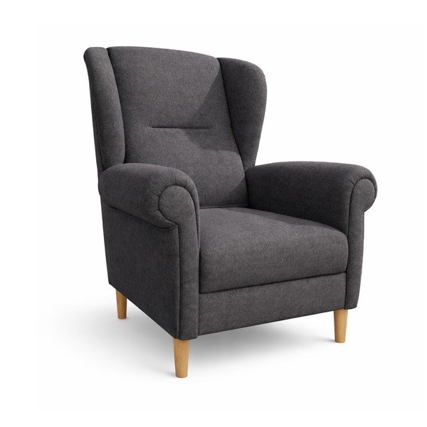 Tumši pelēks atpūtas krēsls ar atzveltni Swan – Ropez