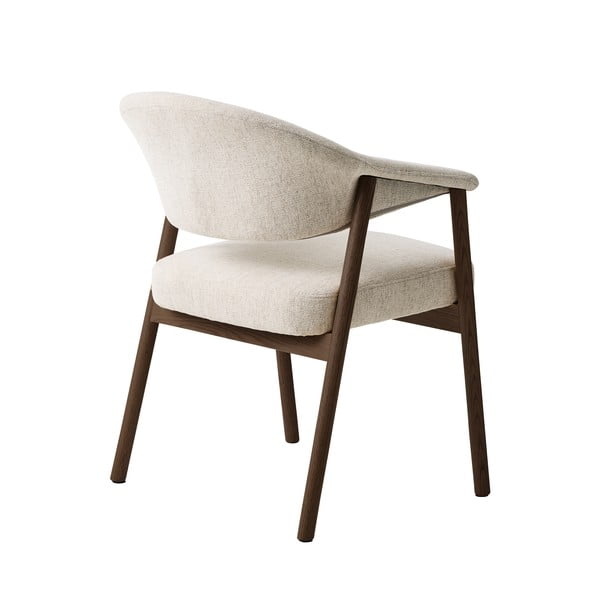 Krēmkrāsas ozola masīvkoka ēdamistabas krēsli ar roku balstiem (2 gab.) Elk – Unique Furniture-image-4