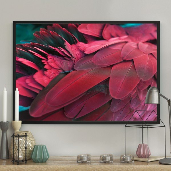 Plakāts DecoKing Feathers Red, 100 x 70 cm-image-1