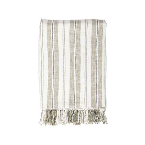 Zaļš kokvilnas pleds 150x200 cm Indira – Tiseco Home Studio