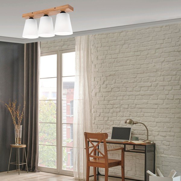 Balta griestu lampa ar auduma abažūru ø 15 cm Lula – LAMKUR-image-1