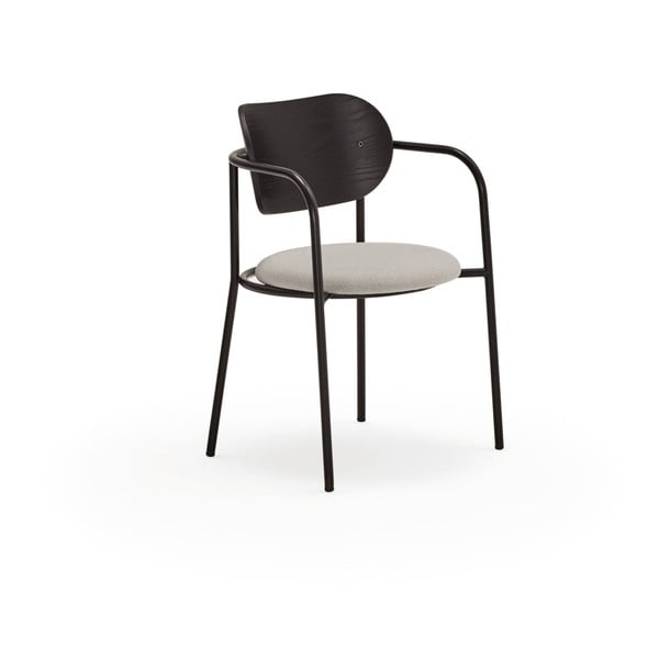 Melns/pelēks ēdamistabas krēsls ar oškoka imitāciju Eclipse – Teulat