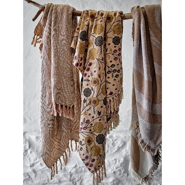 Brūns pleds no pārstrādātas kokvilnas 130x160 cm Eydis – Bloomingville-image-2