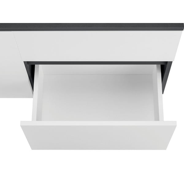 Balts/antracīta pelēks piekarams skapītis zem izlietnes 80x53 cm Wisla – Støraa-image-3