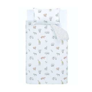 Kokvilnas bērnu gultas veļa 200x135 cm Zoo Animals – Bianca