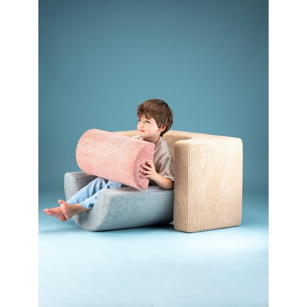 Gaiši brūns velveta putu rotaļu laukums 75x49x37 cm Rainbow Montessori – Wigiwama-image-2