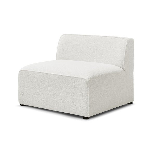 Balta (vidējā moduļa) modulārā dīvāna daļa no buklē auduma Megeve – Bobochic Paris-image-3