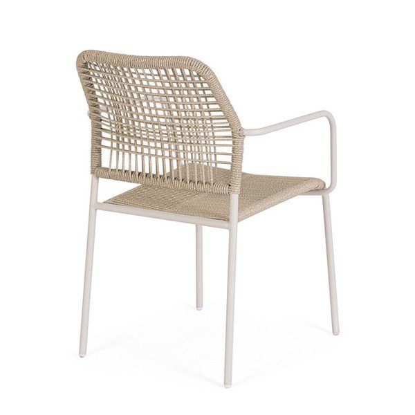 Bēšs/dabīga toņa metāla dārza krēsls Jable – Bizzotto-image-4