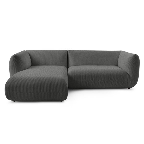 Pelēks velveta stūra dīvāns (kreisais stūris) Lecomte – Bobochic Paris