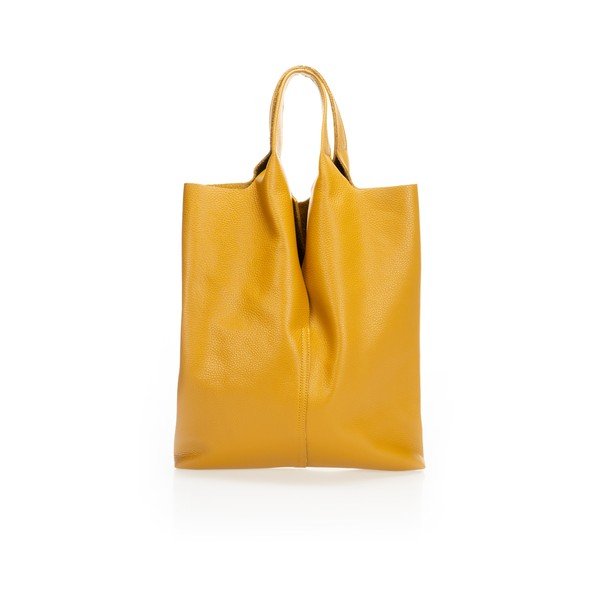 Dzeltena ādas rokassomiņa Giulia Massari Silvia-image-1