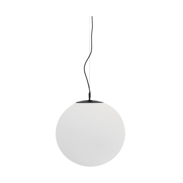 Balta/melna metāla piekaramā lampa ar stikla abažūru ø 50 cm Brisia – Kave Home