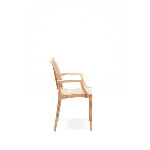 Bēšs mākslīgās rotangpalmas dārza pusdienu komplekts 4 personām Rattan – Floriane Garden-image-3