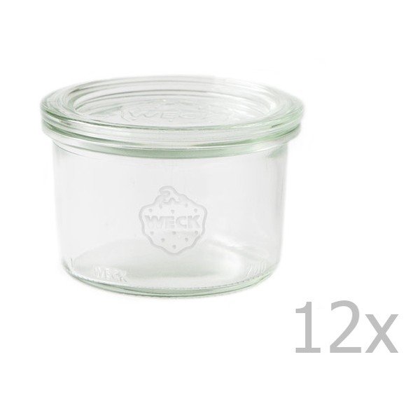 12 burku komplekts Weck Sturz, 200 ml