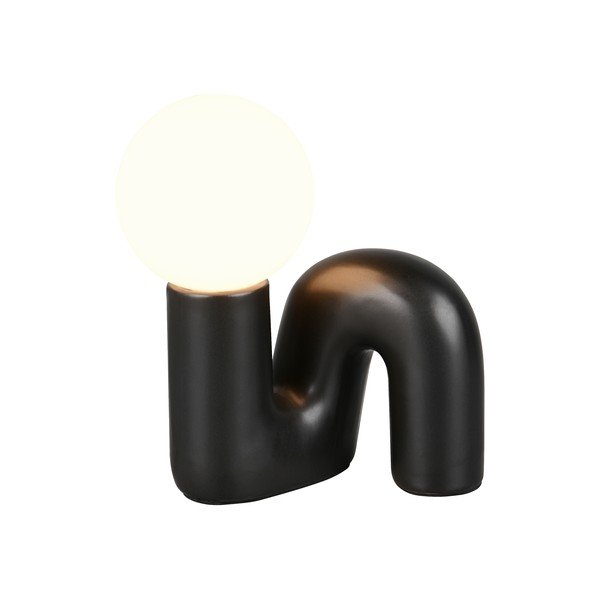 Melna keramikas galda lampa (augstums 21,5 cm) Quinn – Reality-image-2