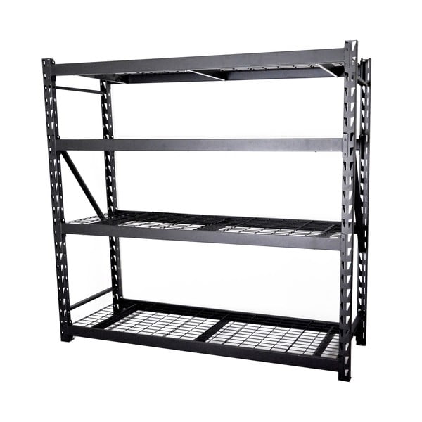 Melns metāla darbnīcas plaukts 196x183 cm – Rojaplast