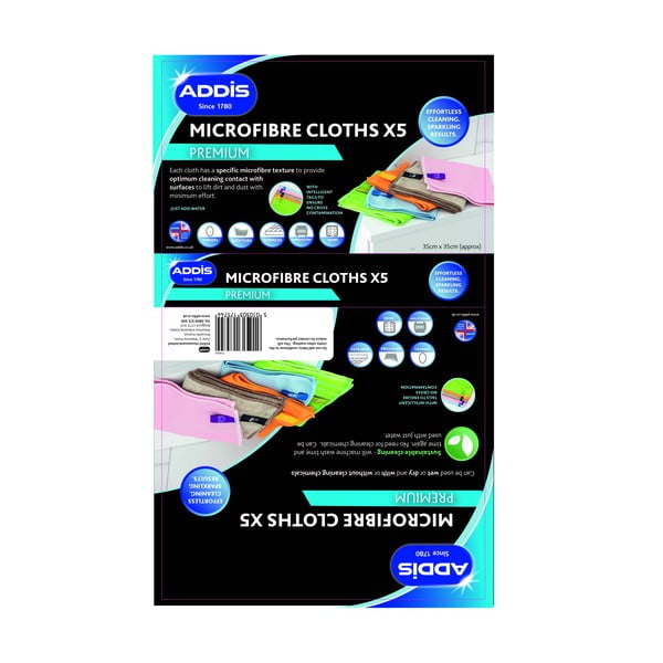 Mikrošķiedras tīrīšanas drānas (5 gab.) – Addis-image-2