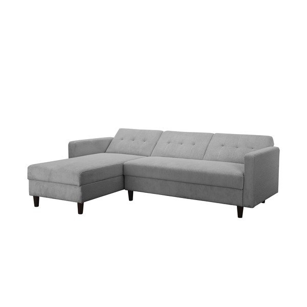 Gaiši pelēks velveta salokāms stūra dīvāns Hartford – Støraa-image-4