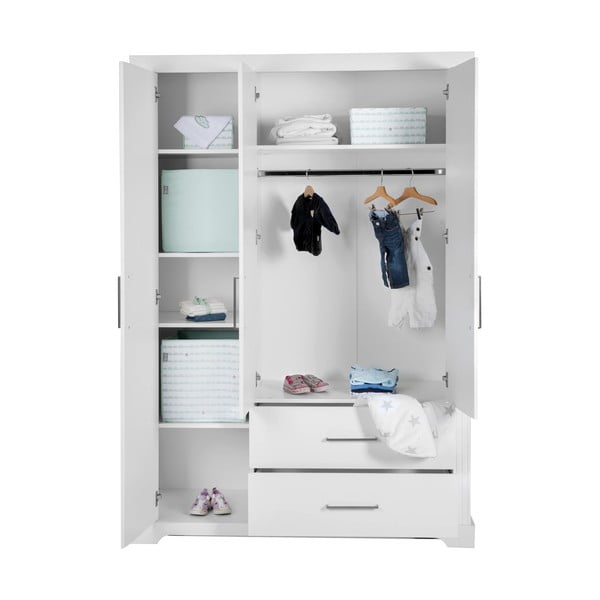 Balts bērnu drēbju skapis 139x199 cm Maxi – Roba-image-3