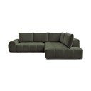 Zaļš salokāms/ar uzglabāšanas vietu stūra dīvāns no šenila auduma (ar labo stūri/L veida) Everest – Bobochic Paris